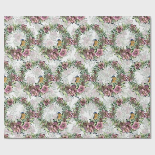 Violett Lila Blumenkraut Geschenkpapier (Flach)