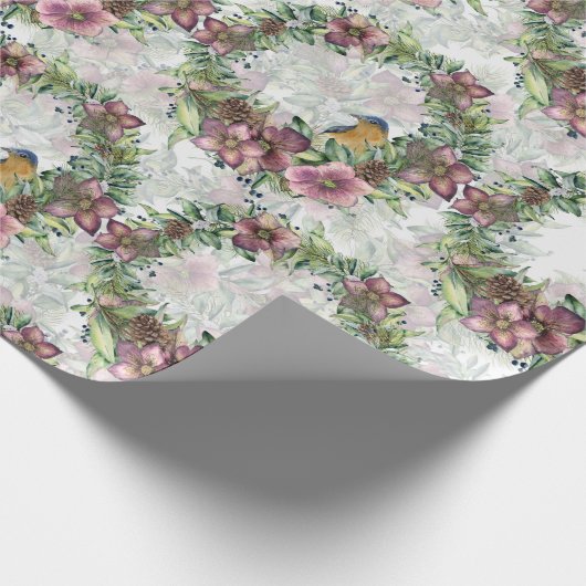 Violett Lila Blumenkraut Geschenkpapier (Ecke)