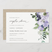 Violett Lila Blumenstrauß Paare Dusche einladen Dankeskarte (Vorne/Hinten)