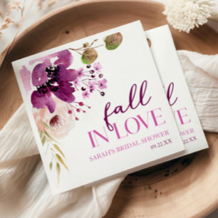 Violett-lila Blumige Hochzeitsdusche zum Verlieben Serviette
