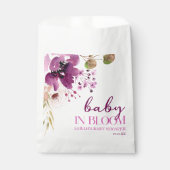 Violett Lila Blütenbaby in Bloom Baby Dusche Geschenktütchen (Vorderseite)