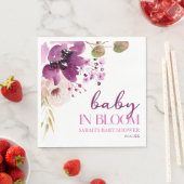 Violett Lila Blütenbaby in Bloom Baby Dusche Serviette (Beispiel)