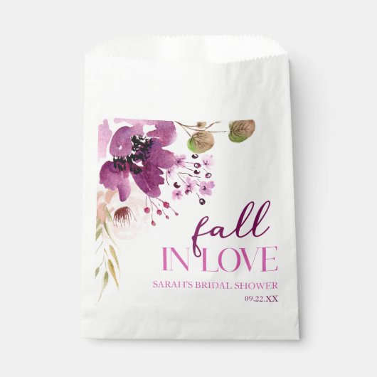 Violett Lila Blutfall in Liebe Brautparty Geschenktütchen (Vorderseite)