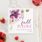 Violett Lila Blutfall in Liebe Brautparty Serviette (Beispiel)