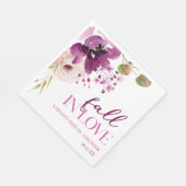 Violett Lila Blutfall in Liebe Brautparty Serviette (Ecke)