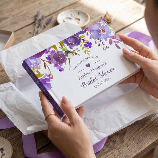 Violett Lila Brautparty Gästebuch