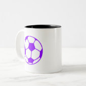 Violett Lila Fußballball Zweifarbige Tasse (Vorderseite Links)