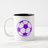 Violett Lila Fußballball Zweifarbige Tasse (Links)