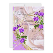 Violett lila, Gold und Rose, Rosa, Magenta Silk