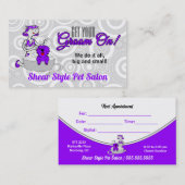 Violett Lila Groom auf dem Heimtierzucht Terminkarte (Vorne/Hinten)