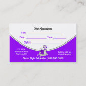 Violett Lila Groom auf dem Heimtierzucht Terminkarte (Rückseite)