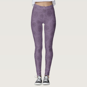 Violett Lila Hand Made Floral Frauen Leggings
