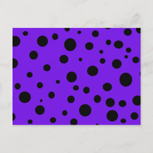 Violett Lila mit Black Polka Dots Produkten Postkarte