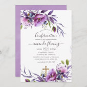 Violett Lila Mohnblütenbestätigung Einladung (Vorne/Hinten)