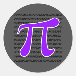 Violett Lila Pi-Symbol Runder Aufkleber