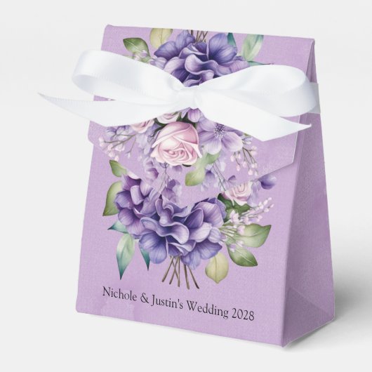 Violett Lila Pink Wasserfarbe Rose Hochzeit Geschenkschachtel (Vorderseite)
