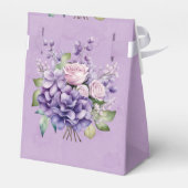 Violett Lila Pink Wasserfarbe Rose Hochzeit Geschenkschachtel (Rückseite)