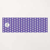 Violett lila Pollenpunktmuster Monogramm Yogamatte (Vorderseite (Horizontal))