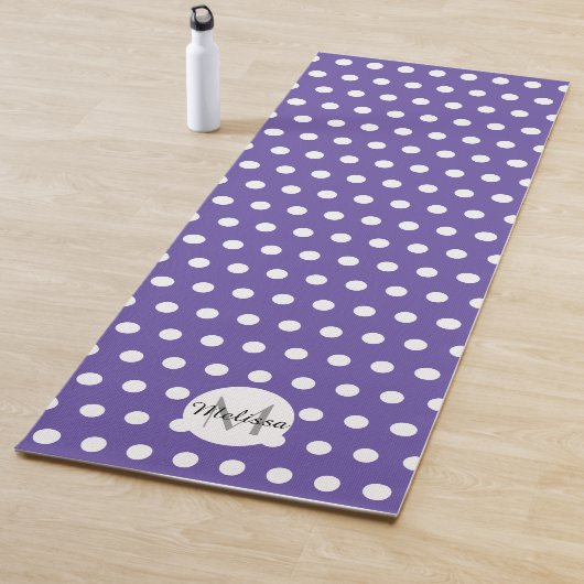Violett lila Pollenpunktmuster Monogramm Yogamatte (Beispiel)