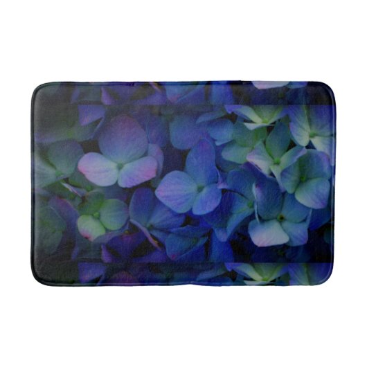 Violett lila-rosa-blaue Hydrangeas-Blume Badematte (Vorderseite)