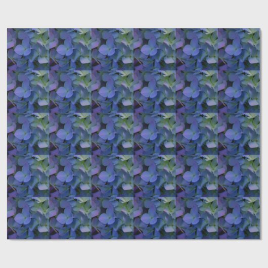 Violett lila-rosa-blaue Hydrangeas-Blume Geschenkpapier (Flach)