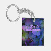 Violett lila rosa blaue Hydrangeas Blume, Mama Schlüsselanhänger (Vorderseite links)