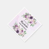 Violett lila-rosa Floraliner Geburtstag Serviette (Ecke)