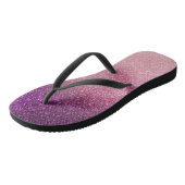 Violett Lila rosa Triple Glitzer Ombre Gradient Badesandalen (Schrägansicht)