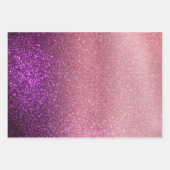 Violett Lila rosa Triple Glitzer Ombre Gradient Geschenkpapier Set (Vorderseite 3)