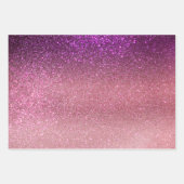 Violett Lila rosa Triple Glitzer Ombre Gradient Geschenkpapier Set (Vorderseite 2)