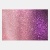 Violett Lila rosa Triple Glitzer Ombre Gradient Geschenkpapier Set (Vorderseite)