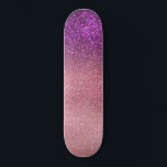Violett Lila rosa Triple Glitzer Ombre Gradient Skateboard<br><div class="desc">Dieses elegante, glamouröse und schicke Print ist perfekt für das trendige und stilvolle Girly Girl. Es verfügt über ein Imitat gedruckt funkelnd violett lila Glitzer in Rose rosa in rot rosa Farbverlauf ombre. Es ist modern, hübsch, mädchenhaft, einzigartig und cool. ***WICHTIGE HINWEIS FÜR DESIGN: Für individuelle Designanfragen, wie z.B. passende...</div>