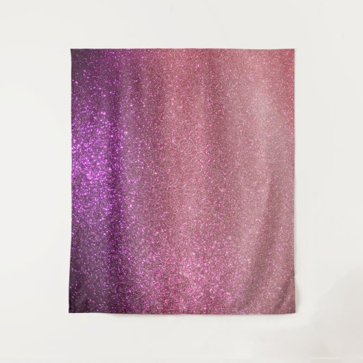 Violett Lila rosa Triple Glitzer Ombre Gradient Wandteppich (Vorderseite)