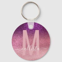 Violett Lila rosa Triple Glitzer Ombre Monogram