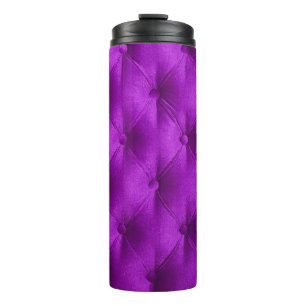 Violett lila Samtkapiton, textiler Hintergrund, Thermosbecher