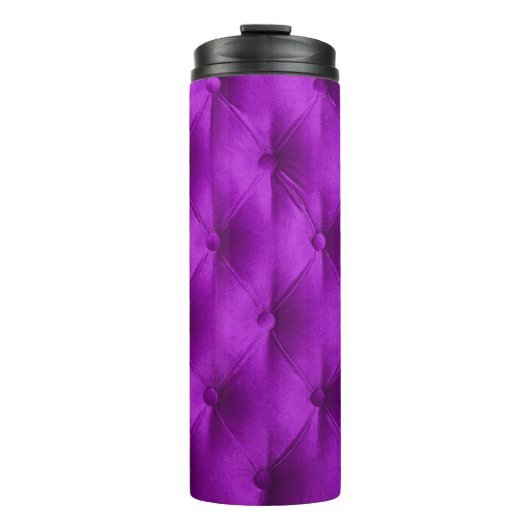 Violett lila Samtkapiton, textiler Hintergrund, Thermosbecher (Vorderseite)