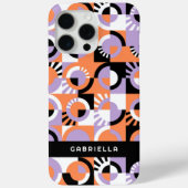 Violett Lila Schwarz Orange Midcentury Kunst Muste Case-Mate iPhone Hülle (Rückseite)