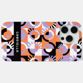 Violett Lila Schwarz Orange Midcentury Kunst Muste Case-Mate iPhone Hülle (Rückseite (Horizontal))
