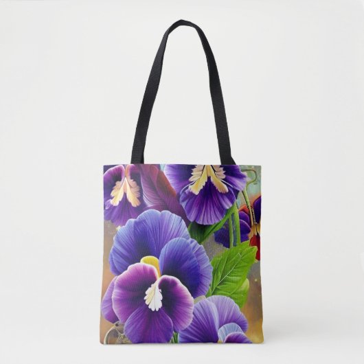 Violett Lila Stiefmütterchen Tasche (Vorderseite)