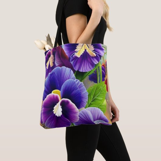 Violett Lila Stiefmütterchen Tasche (Von Nahem)