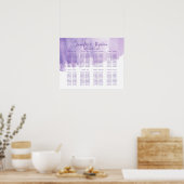 Violett Lila Wasserfarbensplash-Diagramm Poster (Küche)