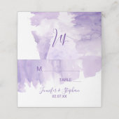 Violett Lila Wasserfarbensplash-Platzkarten Platzkarte (Außenseite Aufgefaltet)