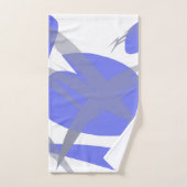 Violett Lila, weiße und graue Abstrakte Kunst Badhandtuch Set (Handtuch)