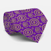 Violett mit Gold Doodles Neck Tie Krawatte (Gerollt)