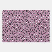 Violett mit schwarzem und weißem Leopard Geschenkpapier Set (Vorderseite 3)