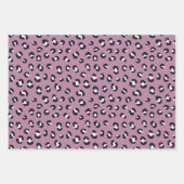 Violett mit schwarzem und weißem Leopard Geschenkpapier Set (Vorderseite 2)
