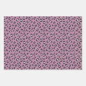 Violett mit schwarzem und weißem Leopard Geschenkpapier Set (Vorderseite)