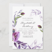 Violett Mohnblume Probe Abendessen Einladung (Vorderseite)