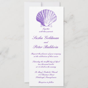 Violett-Muscheln zum Hochzeitsempfang Einladung