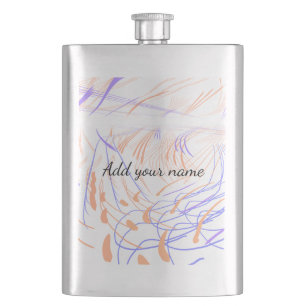 Violett orange Aquarell abstrakt Namenstext th Flachmann